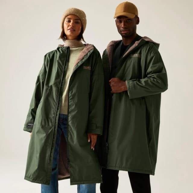 Regatta Unisex Adults Waterproof Windproof Borg Fleece Oversized Fit Insulated Robe Dark Khaki unisex XS