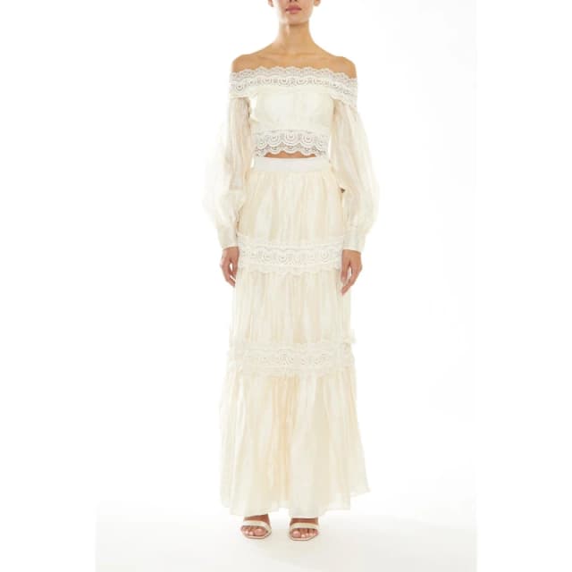 True Decadence TRUE Maxi Skirt Pale Stone female 10 (S)