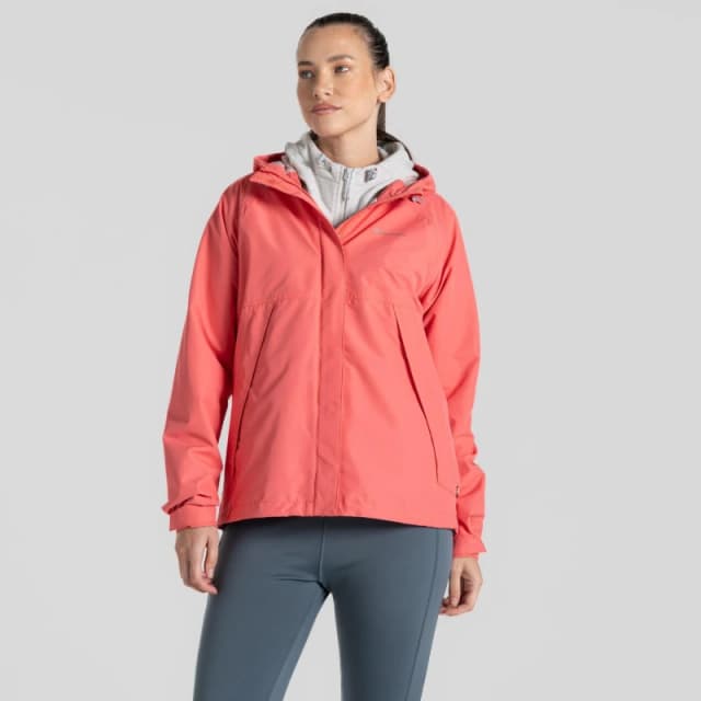 Craghoppers Womens Ossus Breathable Waterproof Jacket 8 - Bust 32' (81cm) Deep Coral CWW1212-RKZ-8
