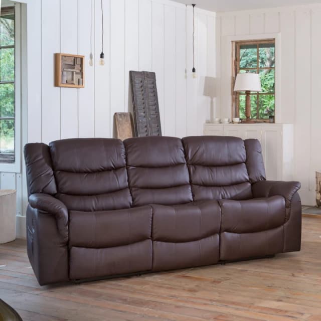 Artemis Home Almeira 3 Seat Recliner Sofa in Brown Brown Unisex