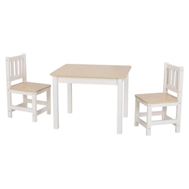 Tooky Toy Wooden Kids Table and 2 Chair Set Neutral unisex One Size