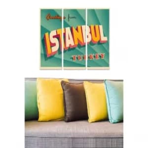 MDF8864171 Multicolor Decorative MDF Painting (3 Pieces)