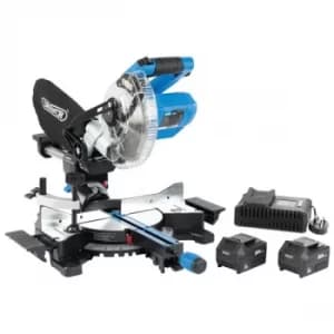 Draper 99632 D20 20V Brushless 185mm Sliding Mitre Saw Kit 2x5Ah B...