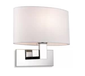 Webster Wall Lamp Chrome with Oval Cream Shade