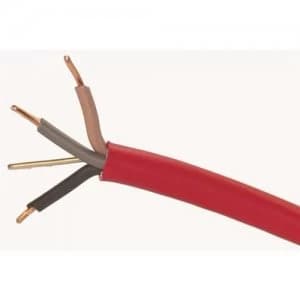 Zexum Red 1.5mm 16A Brown Black Grey Three Core and Earth 6243Y Flat PVC/PVC Harmonised Lighting Power Cable - 1 Meter