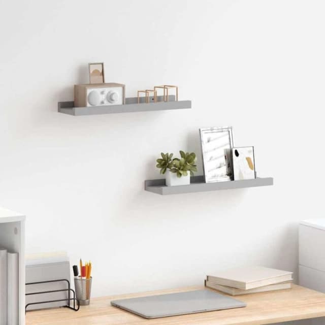 VIDAXL Vidaxl - Picture Frame Ledge Shelves 2 pcs Grey 40x9x3cm mdf 8720286075654