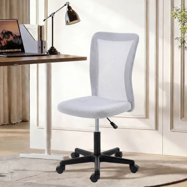 VINSETTO Mesh Office Chair Armless Adjustable Height White White Unisex