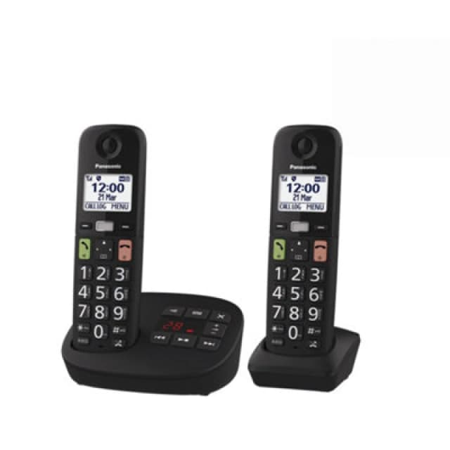 Panasonic KX-TGU132EB Digital Cordless Answering System Double set Black