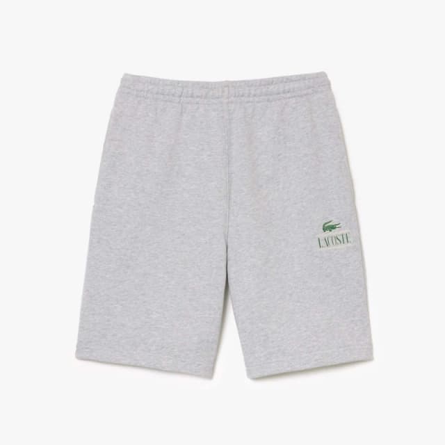 Lacoste Signiature Print Fleece Shorts - Grey Grey S