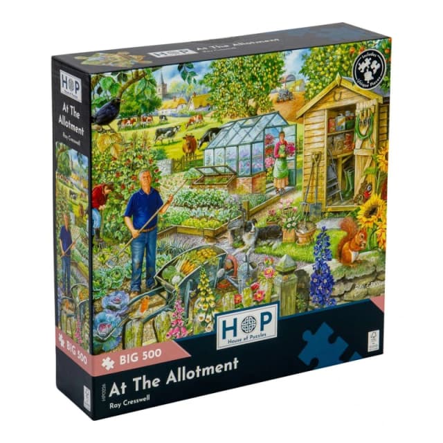 The House Of Puzzles At The Allotment, BIG 500 Piece Jigsaw Puzzle Multi unisex