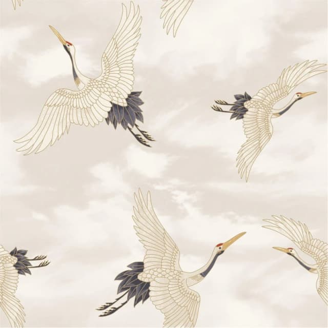 Catherine Lansfield Cranes Wallpaper White unisex One Size