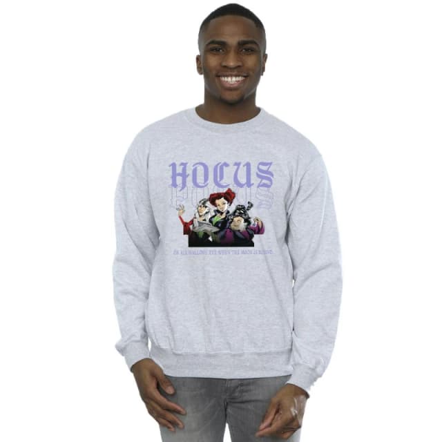 Disney Men Hocus Pocus Hallows Eve Sweatshirt in Grey Size: Small Grey S Male 5063283798984