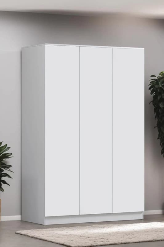 FWStyle FWStyle White 3 Door Wardrobe Push To Open Soft Close White One Size Unisex 5056413127648