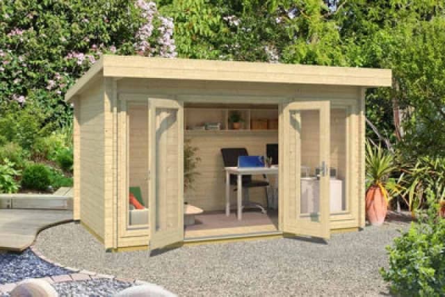 Lasita Maja Dorset-Log Cabin, Wooden Garden Room, Timber Summerhouse, Home Office - L430 X W320 X H233.7 Cm