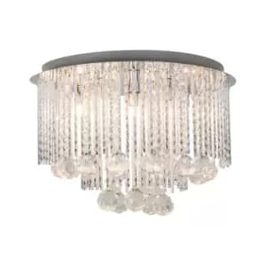 Sitano Crystal Ceiling Light, Chrome, 6x G9