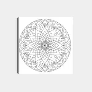 MANDALA33 White Black Decorative Canvas Painting