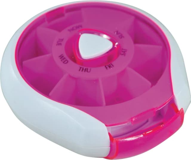 AIDAPT Compact 7 Day Weekday Pill Tablet Dispenser - Pink ELV-691195
