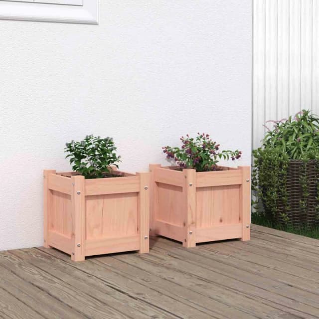 vidaXL Garden Planters 2 pcs Solid Wood, Brown 837401