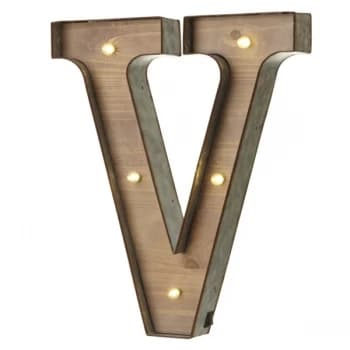 V With LED Letter By Heaven Sends