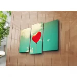 3PATK-55 Multicolor Decorative Canvas Painting (3 Pieces)