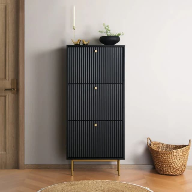 Home Garden Direct Devon - Shoe Cabinet - Black Unisex