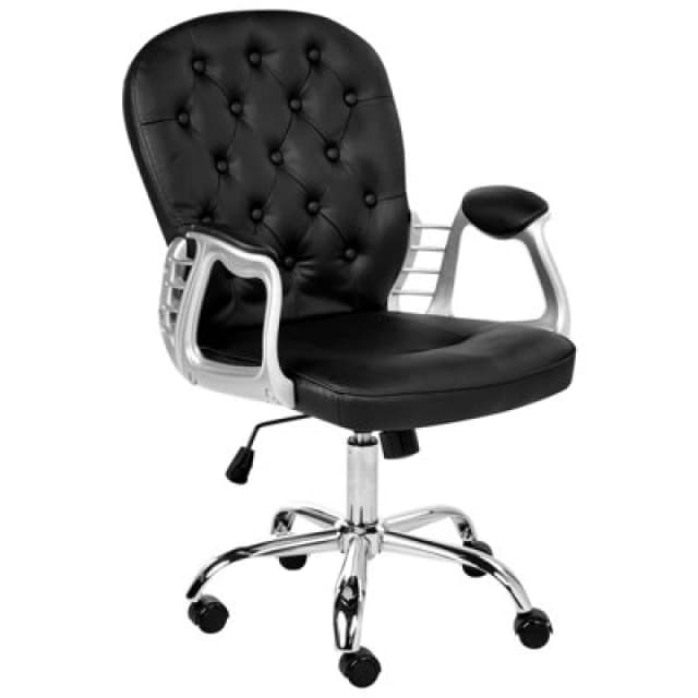 Beliani Desk Chair Princess Faux Leather Black