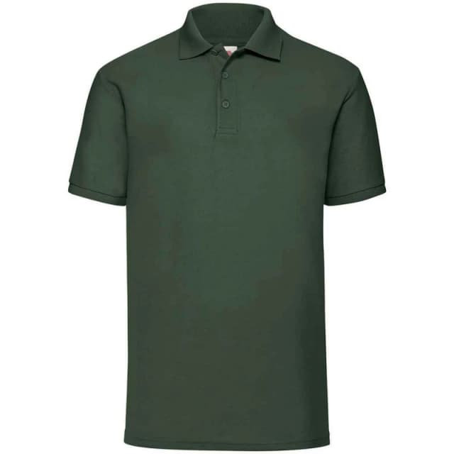 Fruit Of The Loom Fruit of the Loom Men Pique Polo Shirt in Bottle Green Size: Small Bottle Green S Male 5063470870448