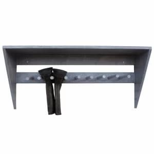 Hadley Reclaimed Wooden Boot and Wellie Canopy Shelf Wall Rack - Goose Grey