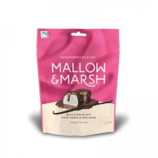 Mallow & Marsh Vanilla Marshmallows In Milk Chocolate Pouch 100g (6 Pack) 0401305