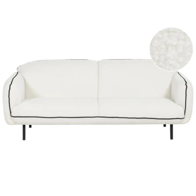 Beliani Sofa 3 Seater Tonsberg Boucle White