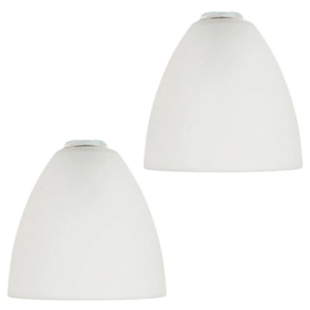 Happy Homewares Stylish Pair Of Frosted White Glass Shades With Classic Shape For E14 And E27