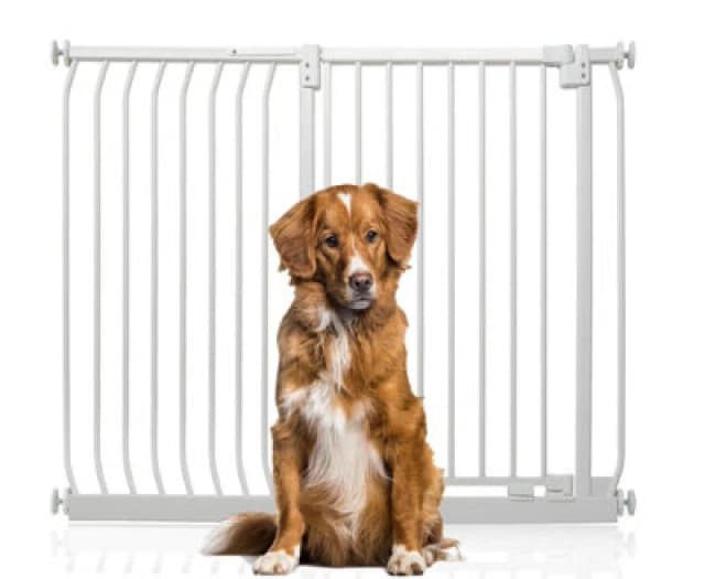 Bettacare Extra Tall Elite Dog Gate, 125Cm - 134Cm, Matt White, Extra Tall 96.8Cm In Height, Pressure Fit Pet Gate