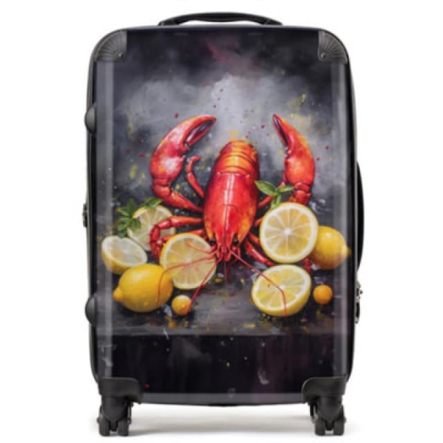Warren Reed Designer Lobster And Lemons Suitcase - Medium