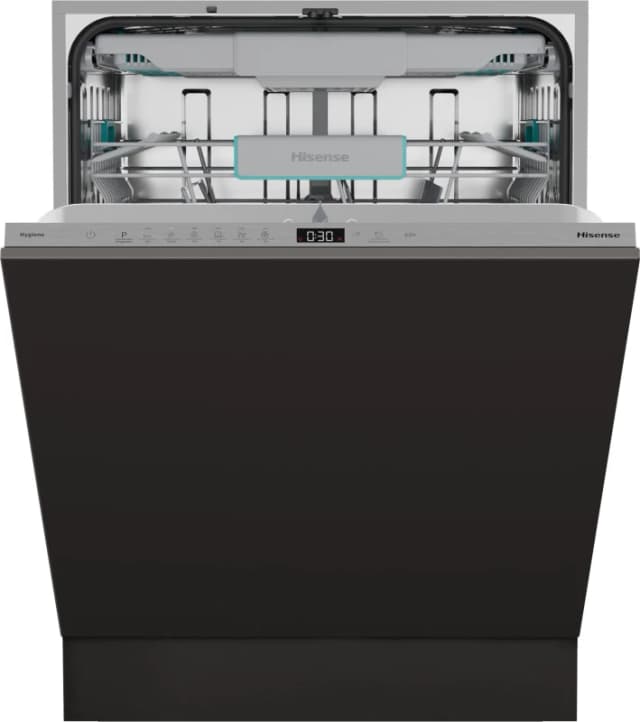 Hisense HV16CUK Fully Integrated Full Size Dishwasher - Silver Control Panel with Fixed Door Hinge Kit - C Rated