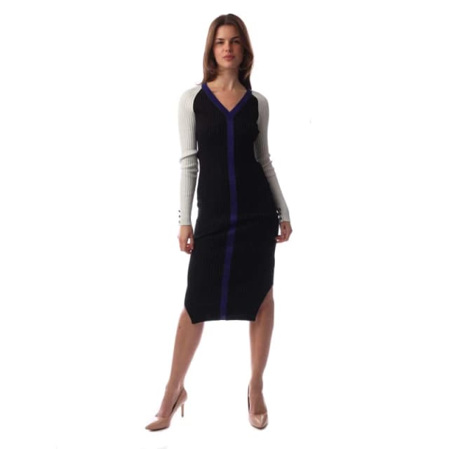 Boss Long Sleeve Knitted Bodycon Dress Open Misc female 14 (XL)