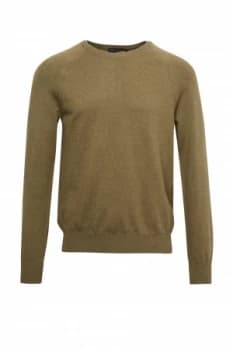 Mens French Connection Stretch Cotton Crew Neck Jumper Ocean Green