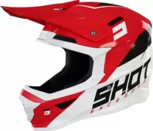 Shot Furious Chase Motocross Helmet, white-red Size M white-red, Size M
