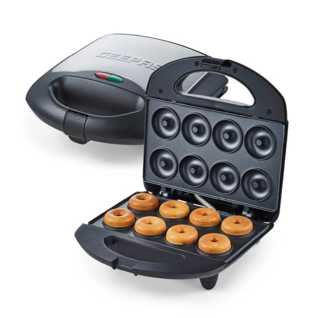 Geepas Doughnut Maker Machine, 8 Hole Snack Maker Donut Pie Cupcake 750W Black