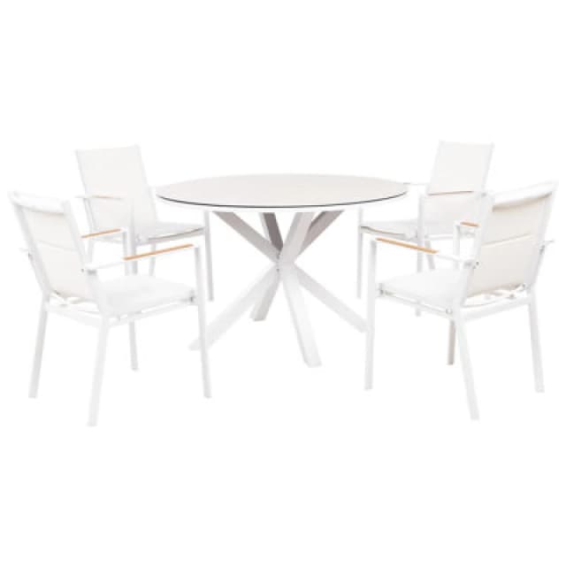 BELIANI Garden Dining Set 4 Seater MALETTO/BUSSETO Metal White 510778