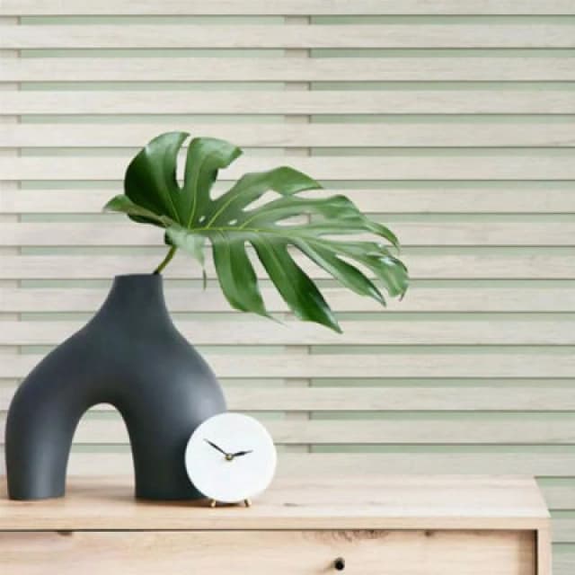 Fine Decor Fine Decor Wood Slats Effect Panel Look Wallpaper Sage Green (Fd43218)