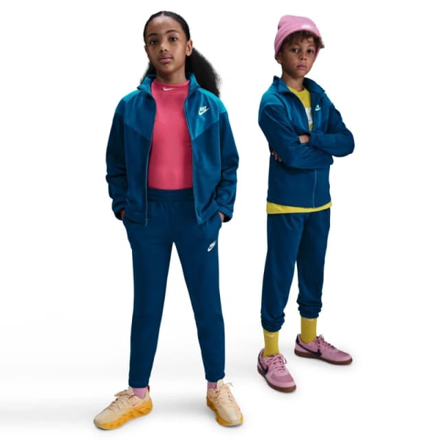 Nike NSW Poly Tracksuit Juniors BluFrc/Grn unisex 7-8 Yrs