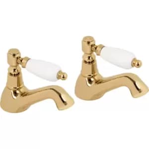 Deva Georgian Taps Bath Pillar (2 Pack) in Gold