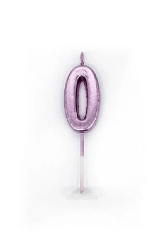 Shatchi Number Candle Pink 0 Candle Birthday Anniversary Party Cake Decorations Topper Pink unisex