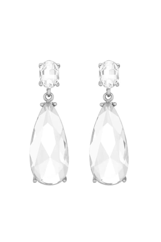 Jon Richard Rhodium Plated Cubic Zirconia Peardrop Earrings Silver female