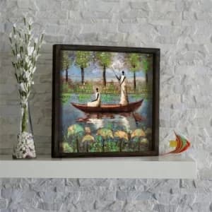 KZM590 Multicolor Decorative Framed MDF Painting