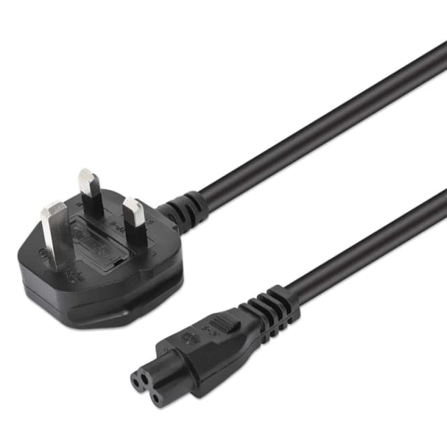 Manhattan Mains Power Cord/Cable. UK 3-pin plug to C5 Female (cloverle