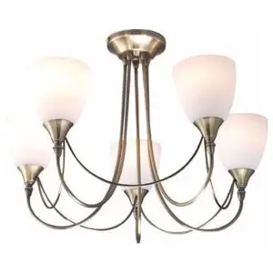 Village At Home Nottingham 5-Light Ceiling Light - Brass