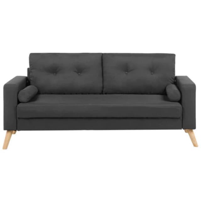 Beliani Sofa 2 Seater Kalmar Fabric Dark Grey