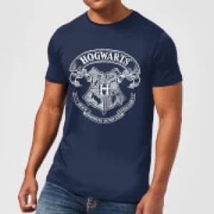 Harry Potter Hogwarts Crest Mens T-Shirt - Navy - L