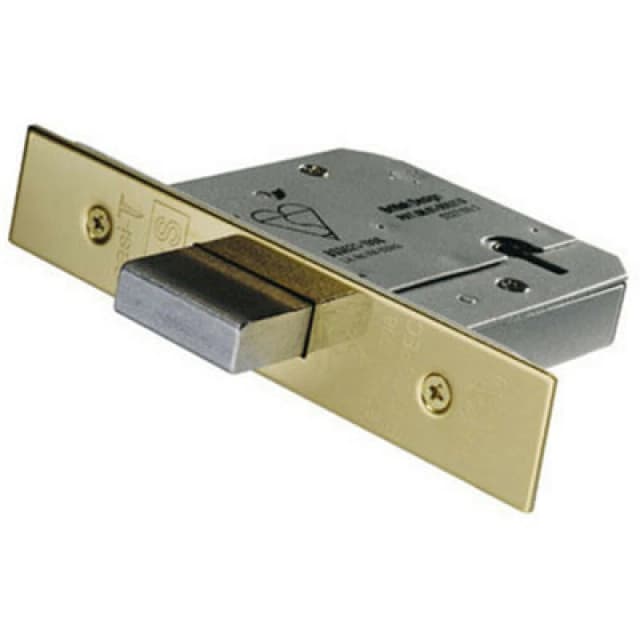 Loops 64mm 5 Lever Mechanism BS Deadlock Stainless Brass Door Security Latch Metallics unisex